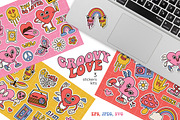 Groovy love: weird stickers kits set, a Stationery Template by Lana Sham (Thumbnail 1 of 5)