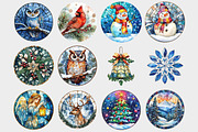 Winter Stained Glass Clipart, a Seasonal Illustration by Design Market (Thumbnail 3 of 5)