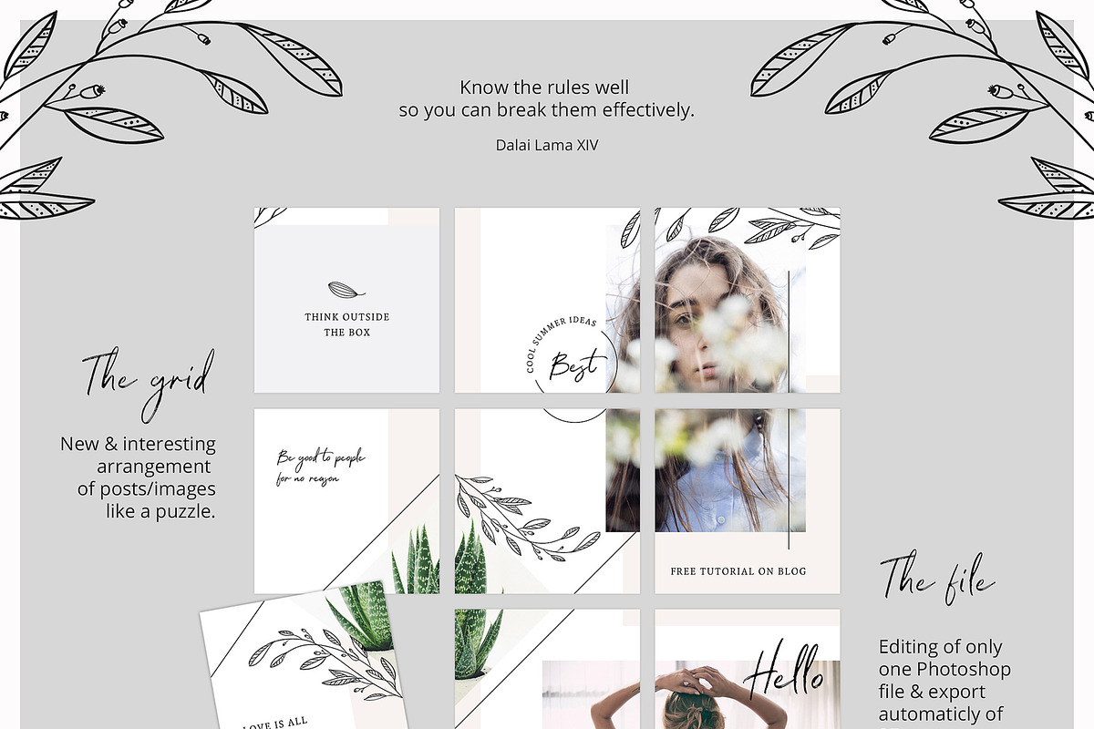 Fine Instagram Puzzle Template, a Social Media Template by AgataCreate (Photo 4 of 7)