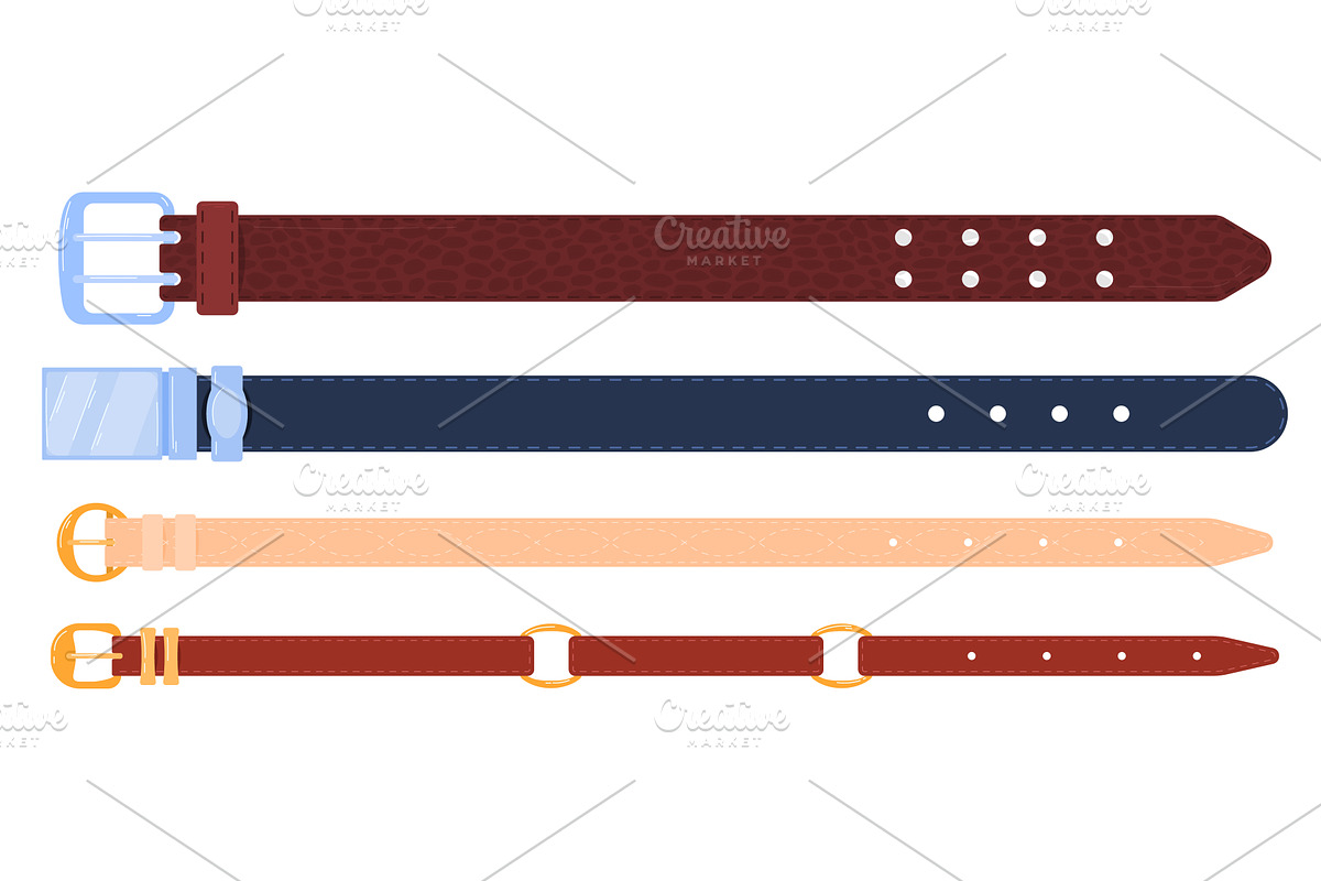 Assorted watch straps set isolated, an Object Illustration by seahorsevector