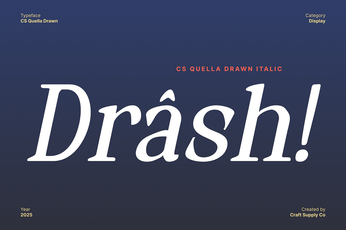 CS Quella Drawn, a Serif Font by Craft Supply Co. (Photo 2 of 8)