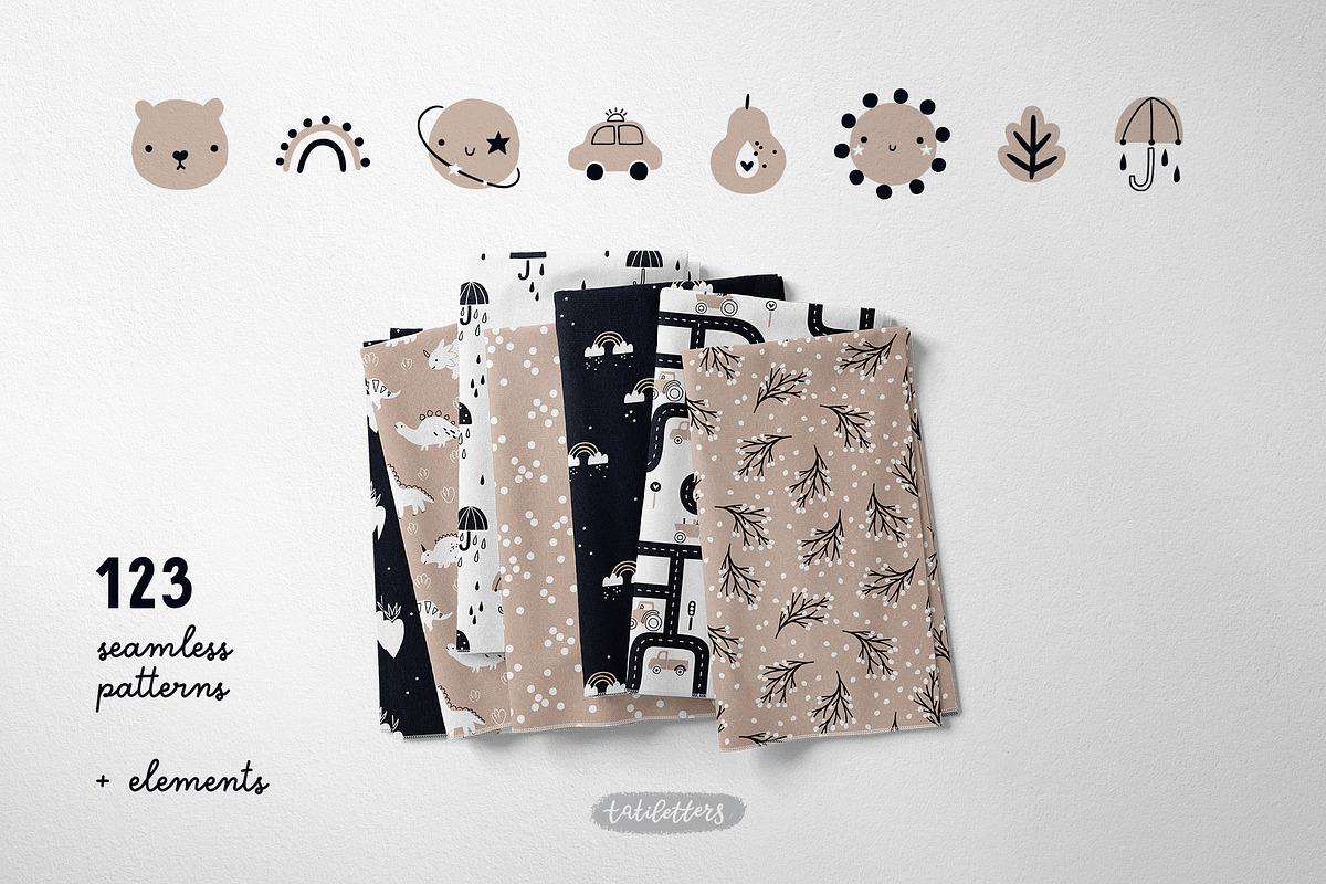 Minimalistic patterns bundle, a Pattern Graphic by tatiletters (Photo 2 of 17)