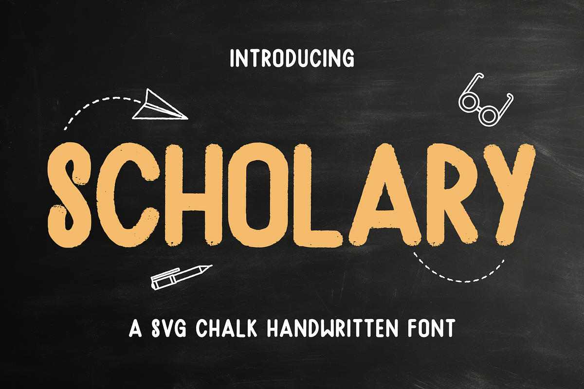 Scholary - SVG Chalk Handwritten, a Handwritten Font by Indotype Foundry (Photo 1 of 10)