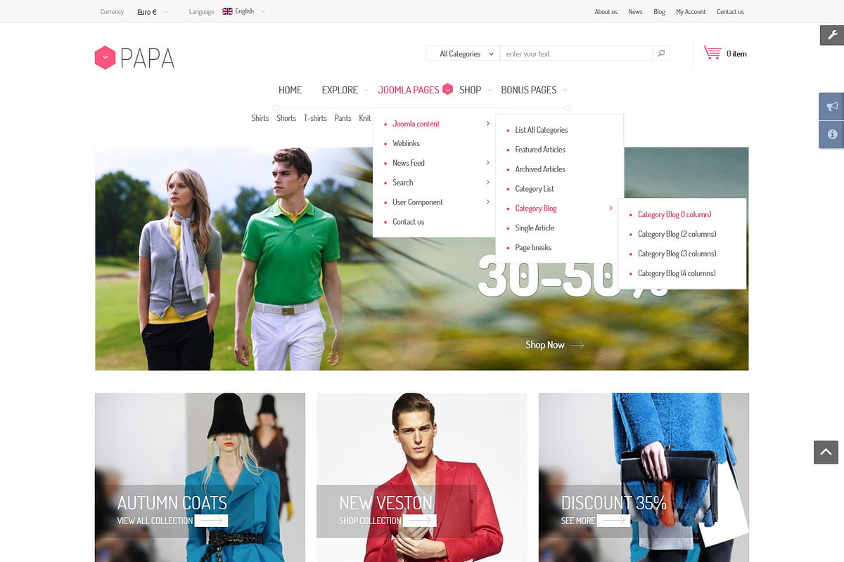 SJ Papa - Awesome eCommerce template, a Websites & App Template by YouTech (Photo 3 of 5)