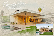 Aquarelle Sketch Photoshop Template, an Action Add-On by 3d_model_tifotizi (Thumbnail 1 of 5)