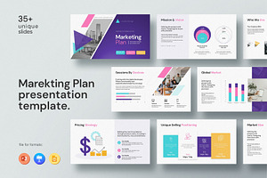 Marketing Plan Presentation Template, a Presentation Template by Slide_Genius1