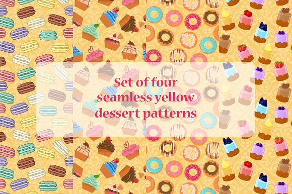 Four Seamless Dessert Patterns