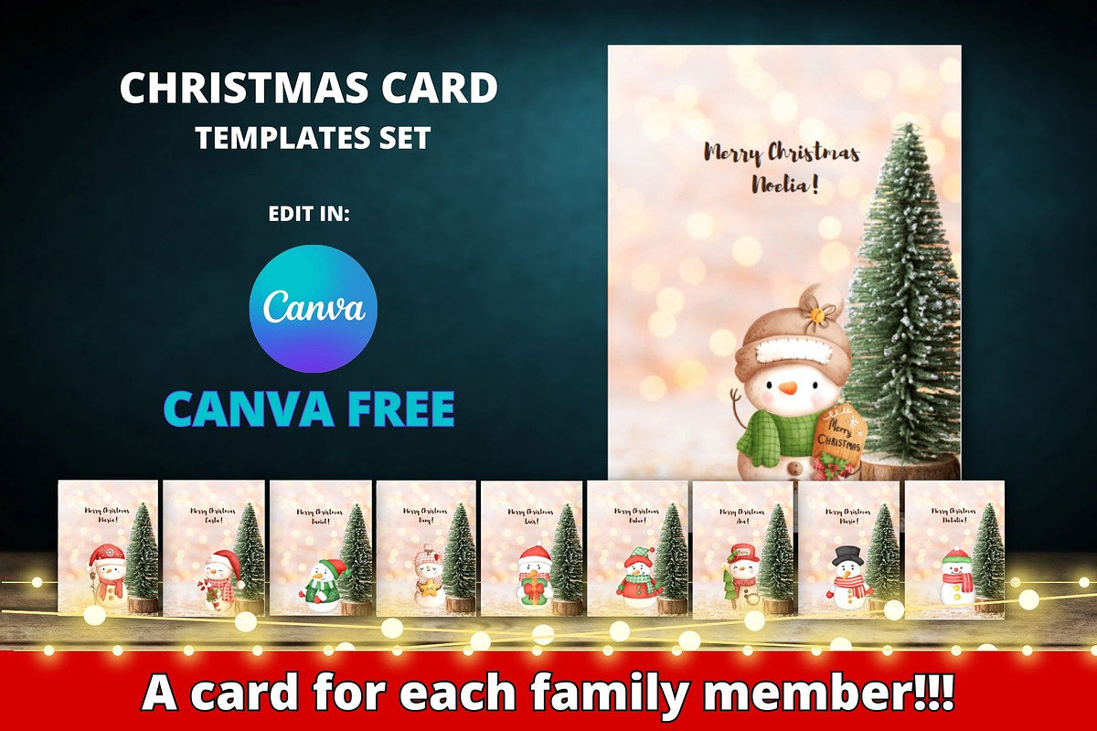 Christmas Card Templates Canva Set, a Card Template by Ellis Art (Photo 1 of 5)