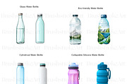 Water Bottle Clipart, Vintage Bottle, an Object Illustration by BrushstrokeArtGB (Thumbnail 3 of 9)