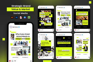 Brand Value & Market + Canva, a Social Media Template by Jiwstudio