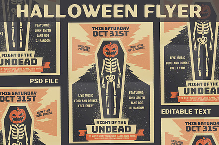 Retro Halloween Party Flyer