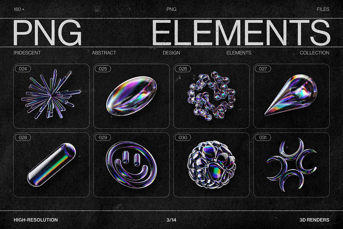 Chromatic Glass 3D Shapes Pack, an Object Graphic by Samolevsky (Photo 6 of 30)