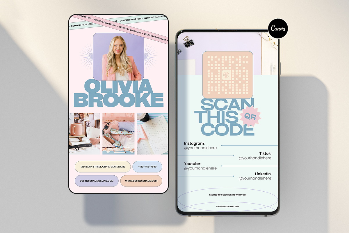 Pastel Digital Business Card, a Marketing Template by Creatif Foundry (Photo 1 of 6)
