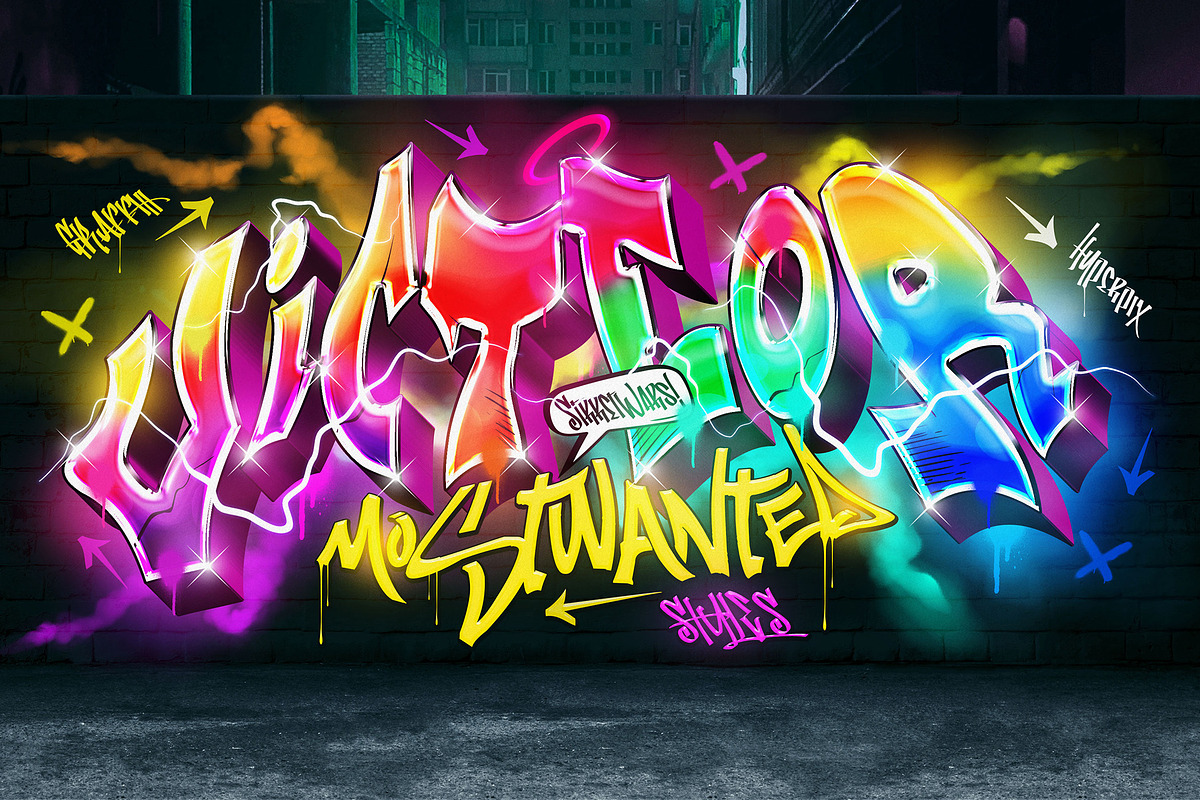 Graffiti Text Effects (10 PSD Files), a Layer Style Add-On by Hyperpix Productions (Photo 13 of 14)