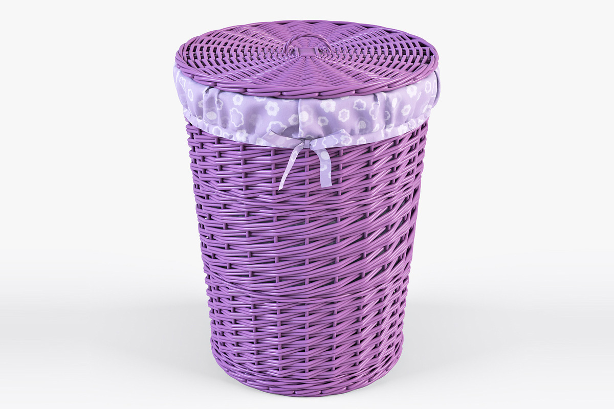 Wicker Laundry Basket 03 Purple, an Object 3D Model by Markelos (Photo 1 of 12)
