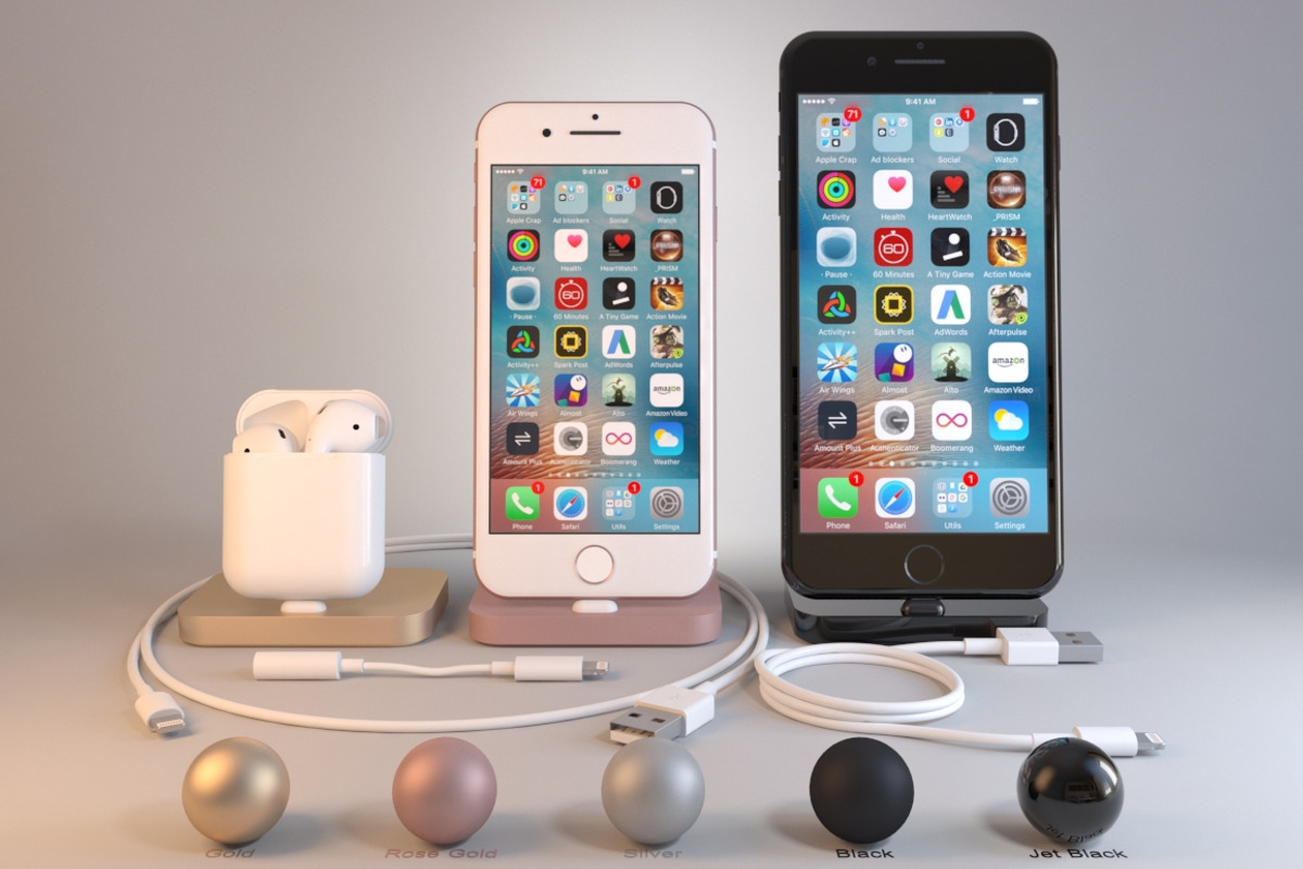 Apple iPhone 7, 7 Plus, AirPods, an Object 3D Model by 3D Models by Obshansky (Photo 1 of 9)
