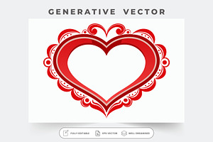 A vibrant red heart frame with decor, a Graphic by Iftikhar Alam