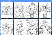 150 Winter Coloring Book for Kids, a Seasonal Illustration by Coco Bloom (Thumbnail 2 of 6)