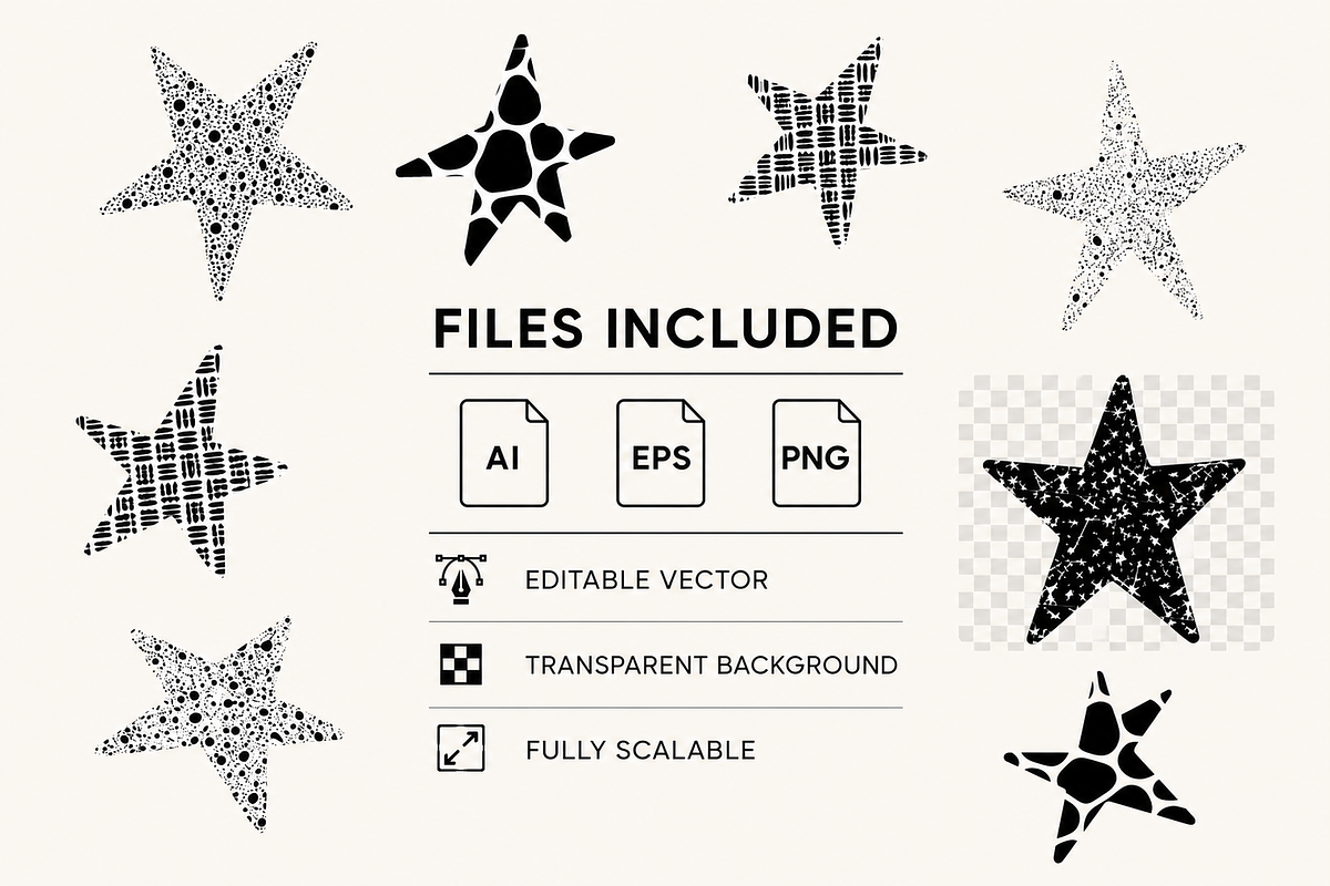 Textured Vector Stars, a Texture Graphic by Bielousova Art (Photo 3 of 3)