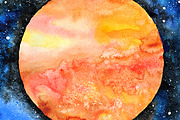Galaxy watercolor illustrations set, a Texture Illustration by tamara.comotomka (Thumbnail 4 of 6)