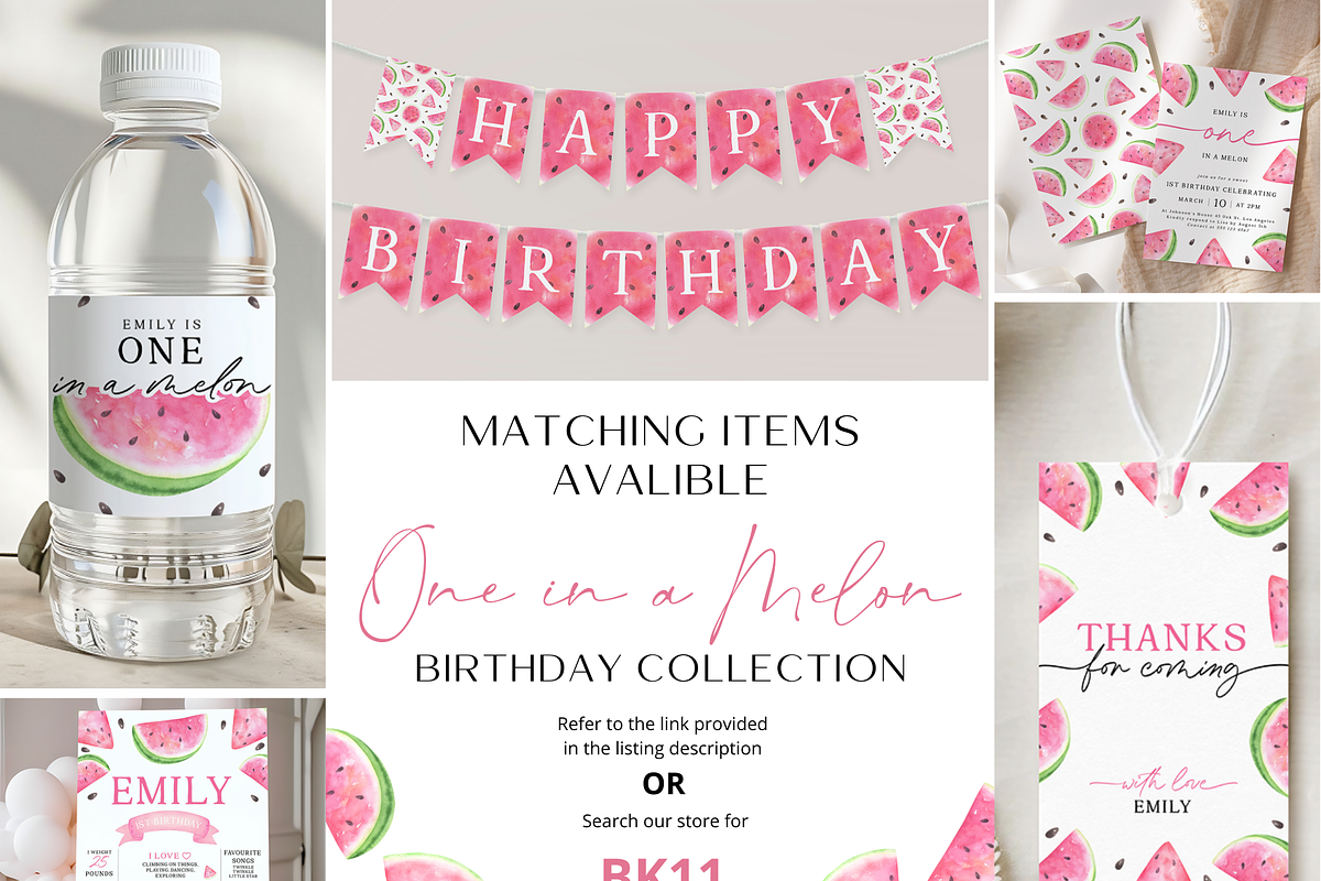 Watermelon Birthday Photo Thank You, an Invitation Template by Digital_Mind (Photo 4 of 6)