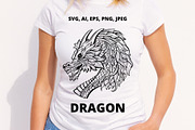 Chinese Dragon SVG Black Outline, an Animal Illustration by ilonitta (Thumbnail 8 of 8)