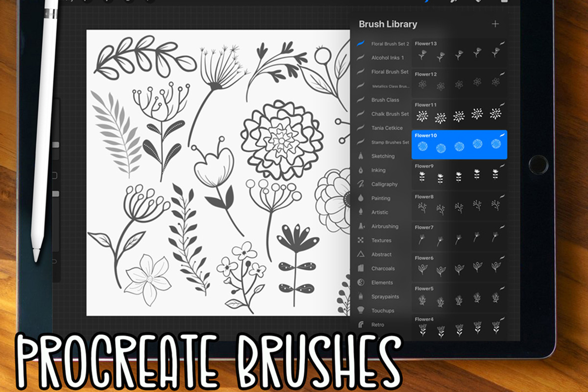 Procreate Botanical Brushes, a Brush Add-On by chilipapers