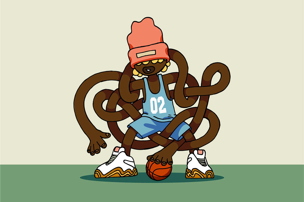 Noodle Basketball, a Sport Illustration by hand draw (Photo 1 of 7)