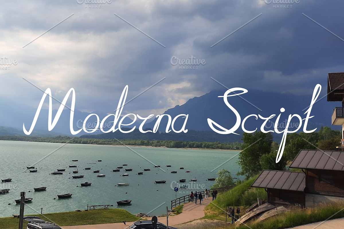 Moderna Script, a Script Font by Digital illustration shop (Photo 1 of 8)