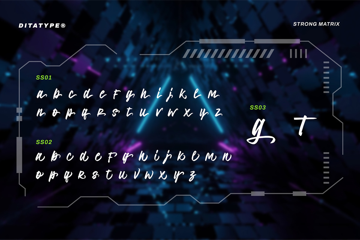Strong Matrix, a Script Font by Ditatype (Photo 9 of 11)