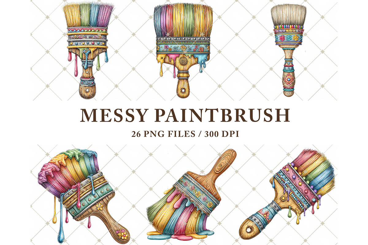 Messy Paintbrush Clipart PNG, an Illustration by Memories By Lea (Photo 4 of 8)