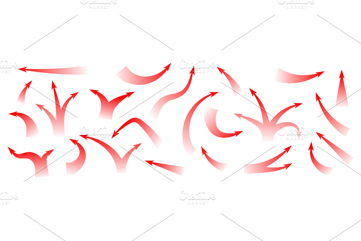 Curved and straight war arrows for, an Illustration by skripnikbb