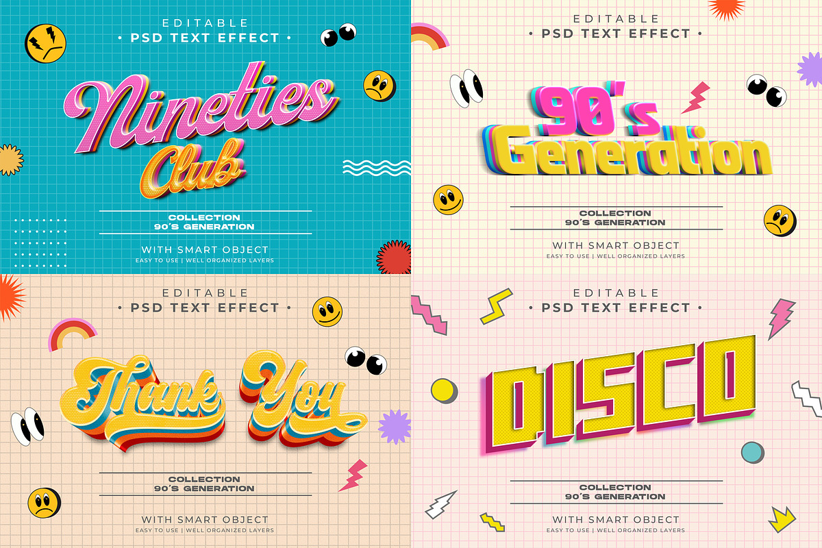 90's Pop Text Effect PSD, a Brushes & More by Antproject (Photo 1 of 5)