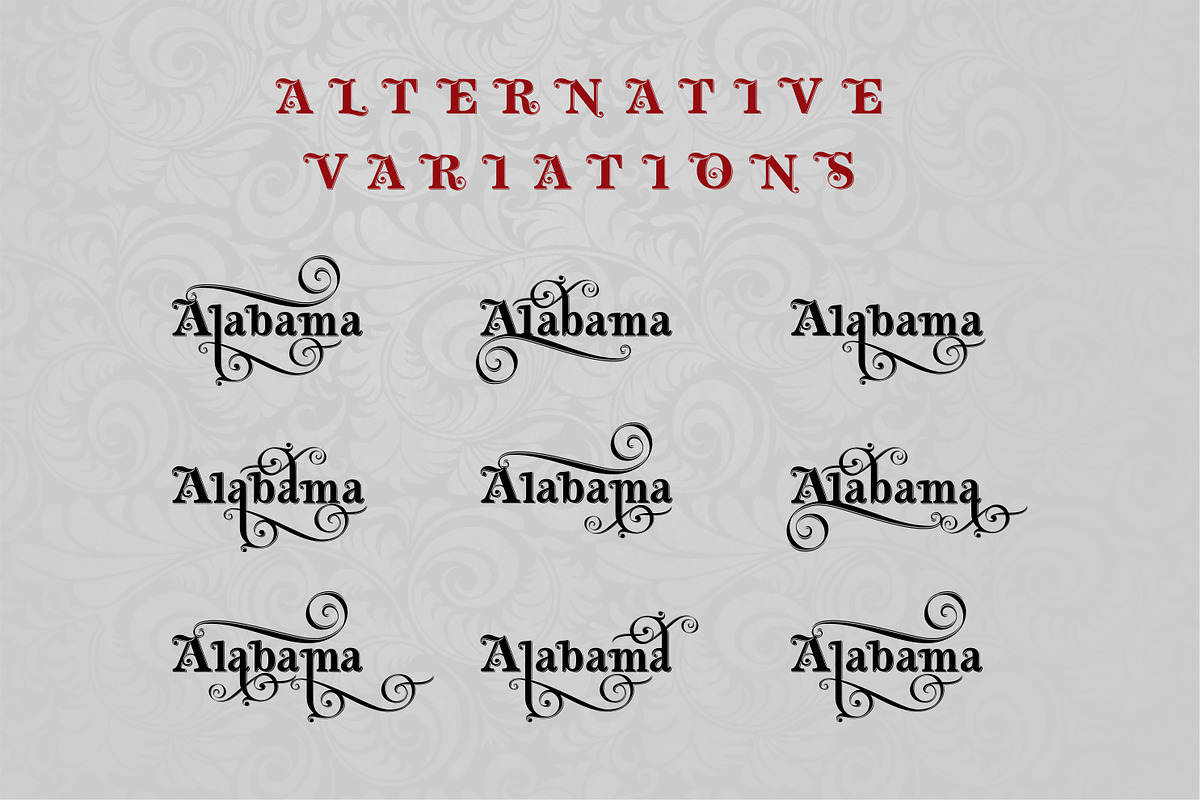 Heritage calligraphic typeface preview 2
