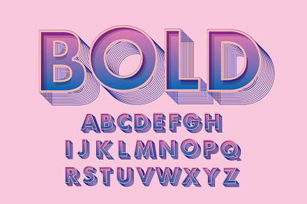 typography with outlined shadow