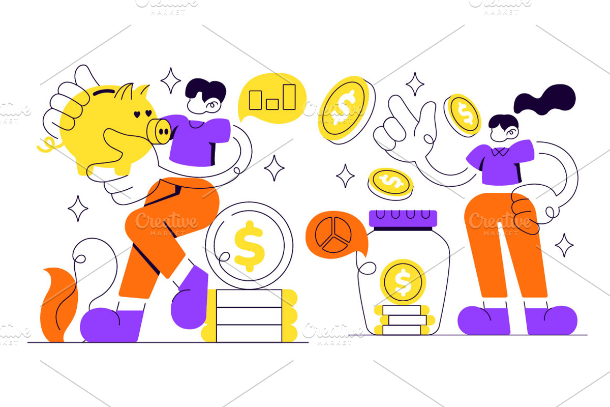 5 Money Management Illustration, a Finance Illustration by denayunebgt (Photo 2 of 3)