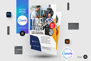 Tire Repair Service Flyer Template, a Flyer Template by Aam360