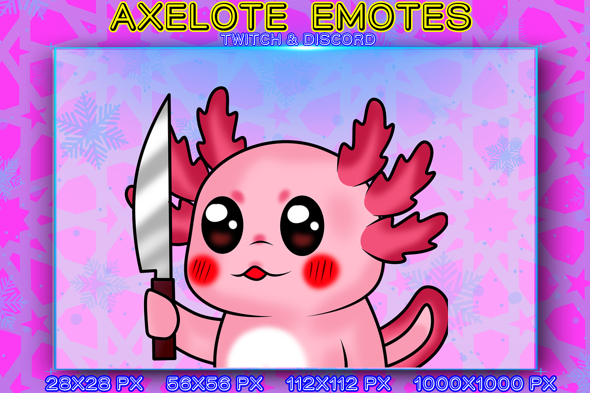 AXELOTE EMOTES TWITCH, an Animal Illustration by YUNGMOTS (Photo 3 of 5)