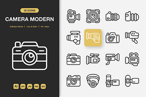 Camera Modern Icons, an Icon by Spacepixel Creative