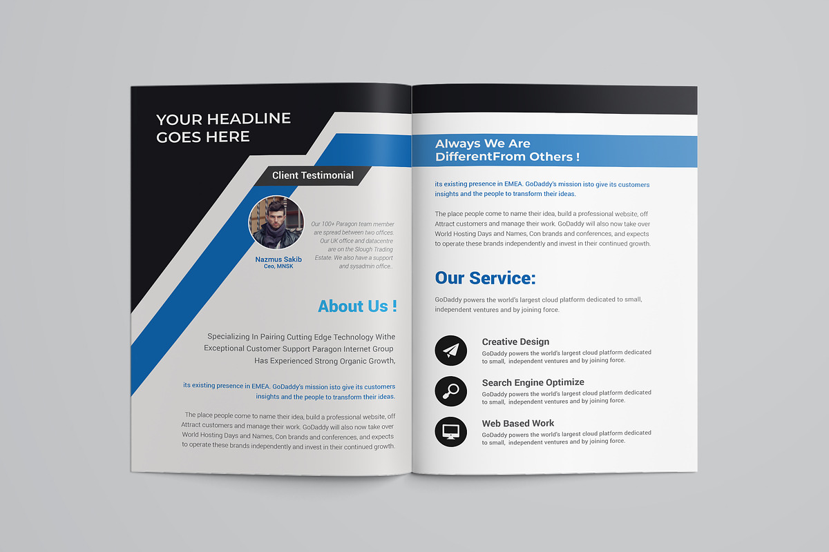 Business Bifold Brochure, a Brochure Template by ZAAS (Photo 3 of 8)