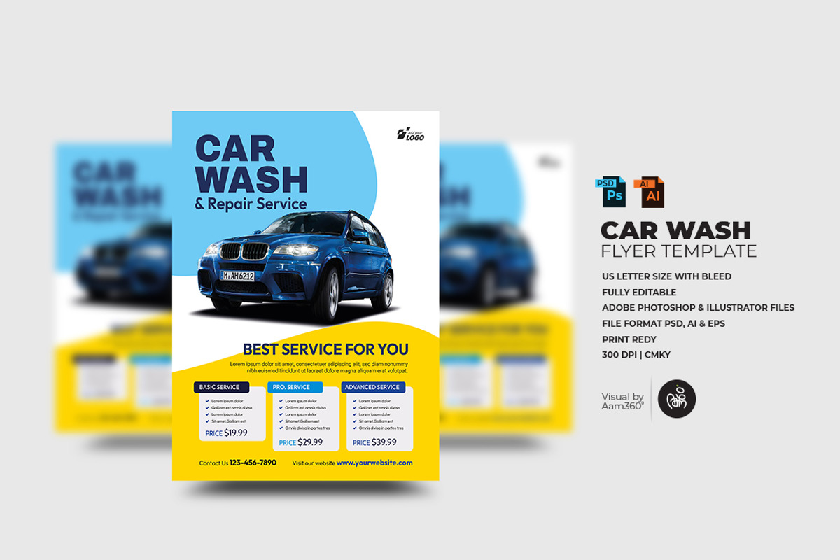 Car Wash Flyer Template, a Flyer Template by Aam360 (Photo 1 of 3)