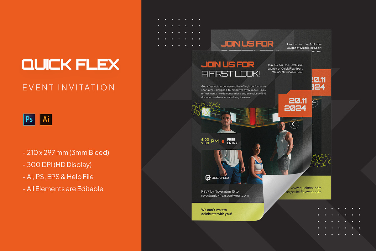 Quick Flex - Event Invitation, an Invitation Template by StreaksideStd (Photo 1 of 3)