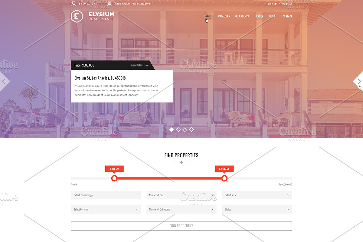Elysium - Real Estate PSD Template, a Websites & App Template by ArtStyles (Photo 8 of 29)