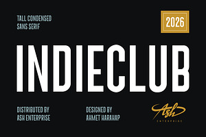 Indie Club - Tall Condensed Sans, a Sans Serif Font by ashenterprise