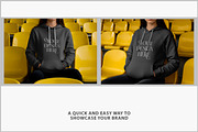 Woman in Sweatshirt Sitting PSD, a Hoody Mockup by Bruno's Shop (Thumbnail 2 of 4)