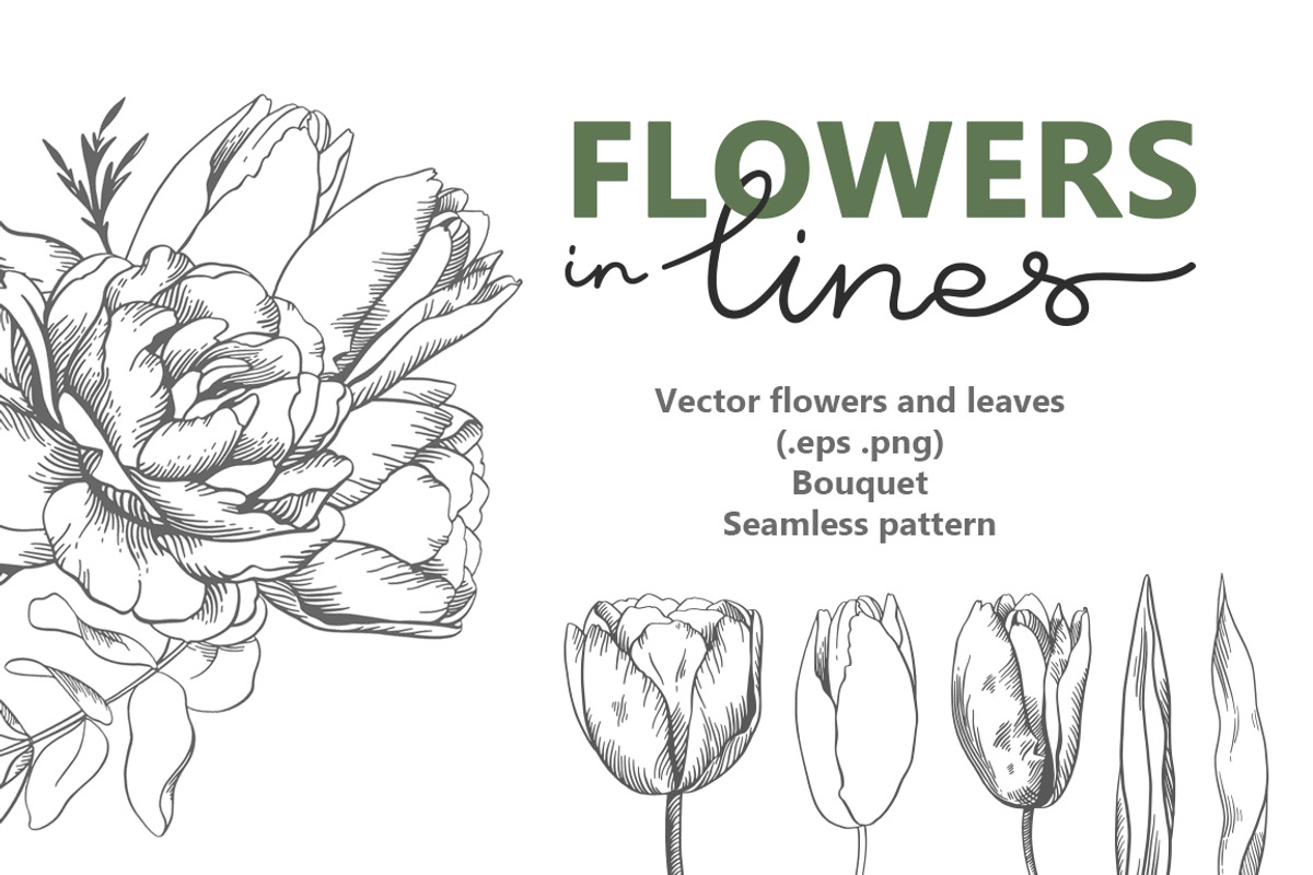 Flowers in line, an Illustration by katyabuslaeva (Photo 1 of 7)