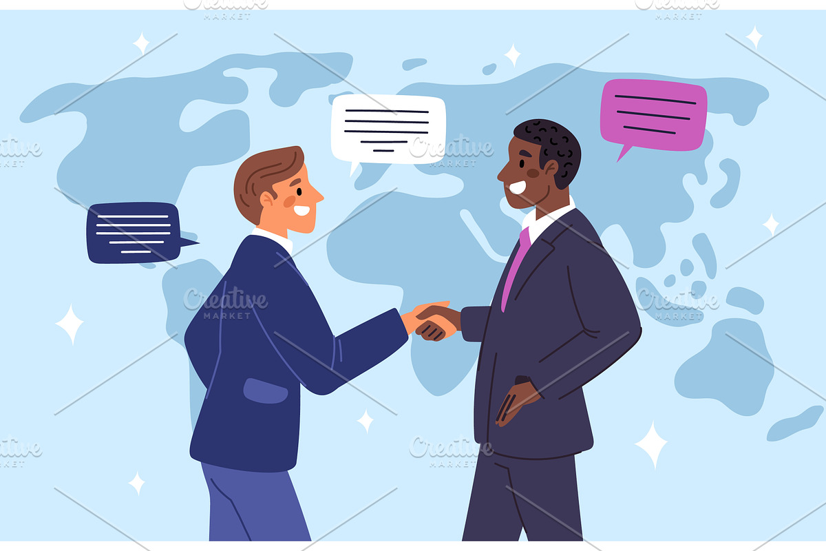 International negotiation and treaty, a Person Illustration by Vectorbuum