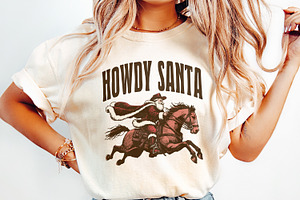 Howdy Santa PNG Digital Download