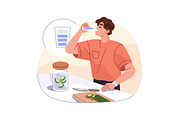 Healthy lifestyle, daily routine set, a Person Illustration by PaperTrident (Thumbnail 3 of 10)