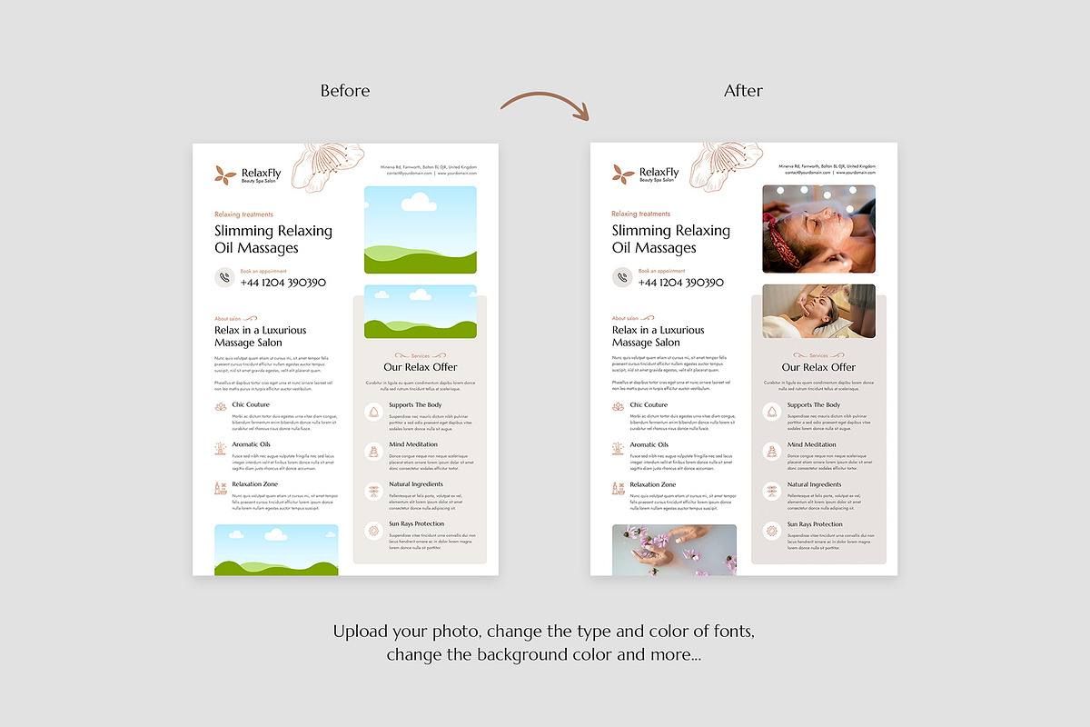 Spa Salon Flyer Canva Template, a Flyer Template by artbart (Photo 9 of 9)